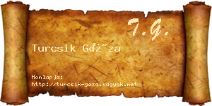 Turcsik Géza névjegykártya